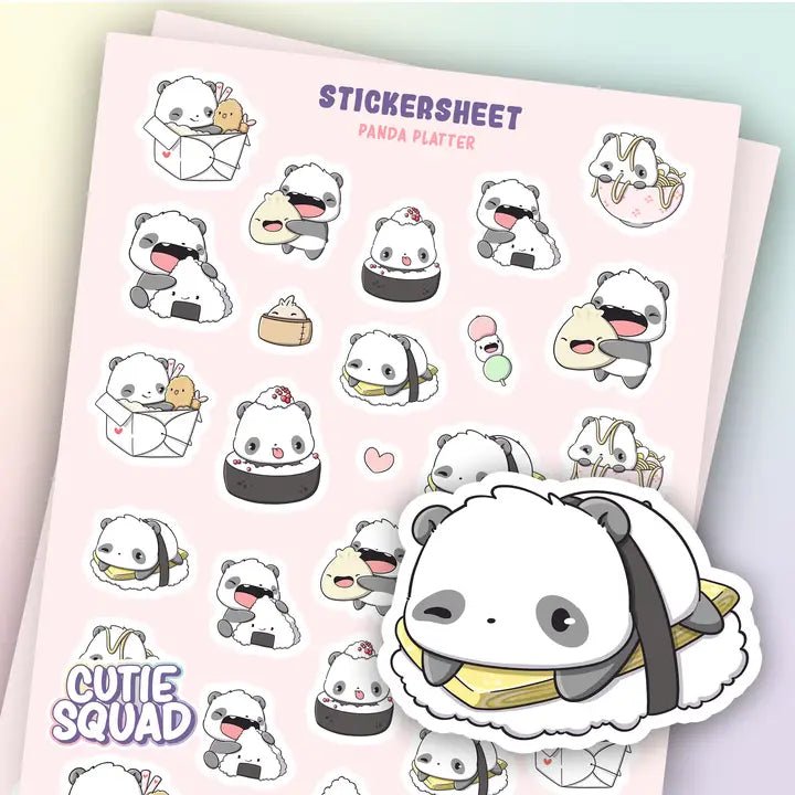 Stickersheet CutieSquad - Panda Platter - 1 - CutieSquad - Tidformera