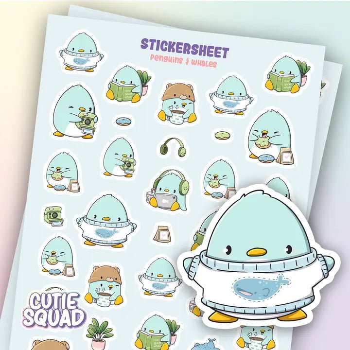 Stickersheet CutieSquad - Penguins & Whales - 1 - CutieSquad - Tidformera