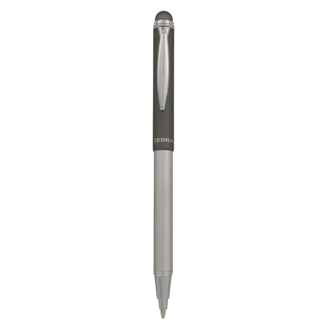 Grå penna i metall Telescopic Stylus Kulspetspenna från Zebra. Utdragen för att skriva med. - Tidformera