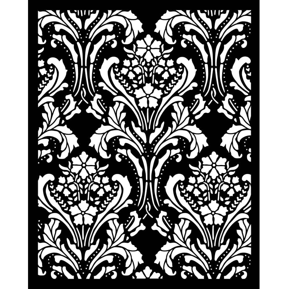 Thick Stencil 20 x 25 cm - Quiet Days - Baroque Tapestry - 2 - Stamperia - Tidformera