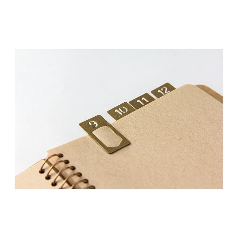 TRC Brass Mässing - Number clips - 4 - Traveler's Company - Tidformera