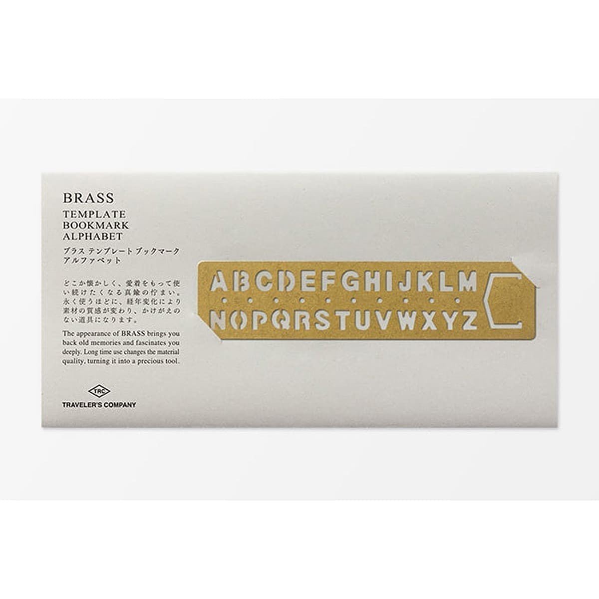 TRC Brass Mässing - Template Bookmark Alphabet - 3 - Traveler's Company - Tidformera