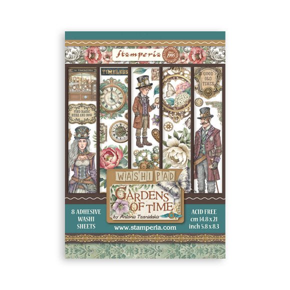 Washi pad - Gardens of time - 1 - Stamperia - Tidformera