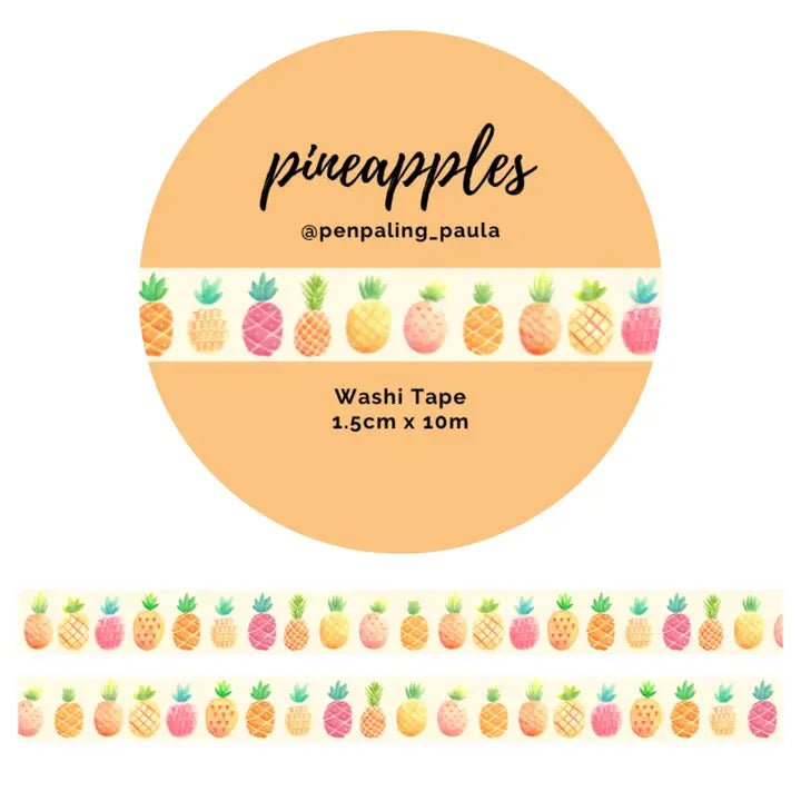 Washi tape 15 mm - Penpaling Paula - Pineapples - 1 - Penpaling Paula - Tidformera
