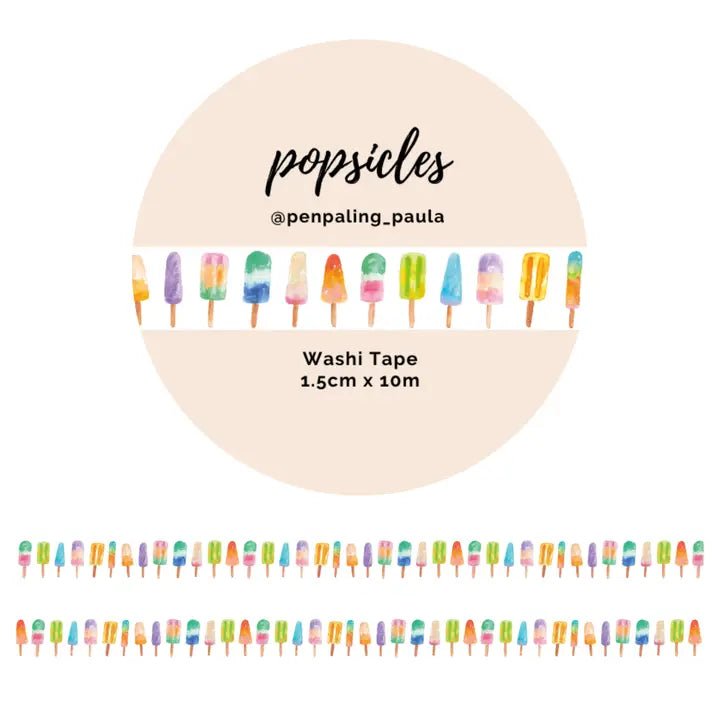 Washi tape 15 mm - Penpaling Paula - Popsicles - 1 - Penpaling Paula - Tidformera