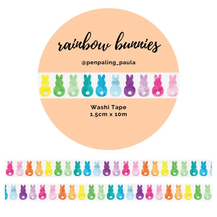 Washi tape 15 mm - Penpaling Paula - Rainbow Bunnies - 1 - Penpaling Paula - Tidformera