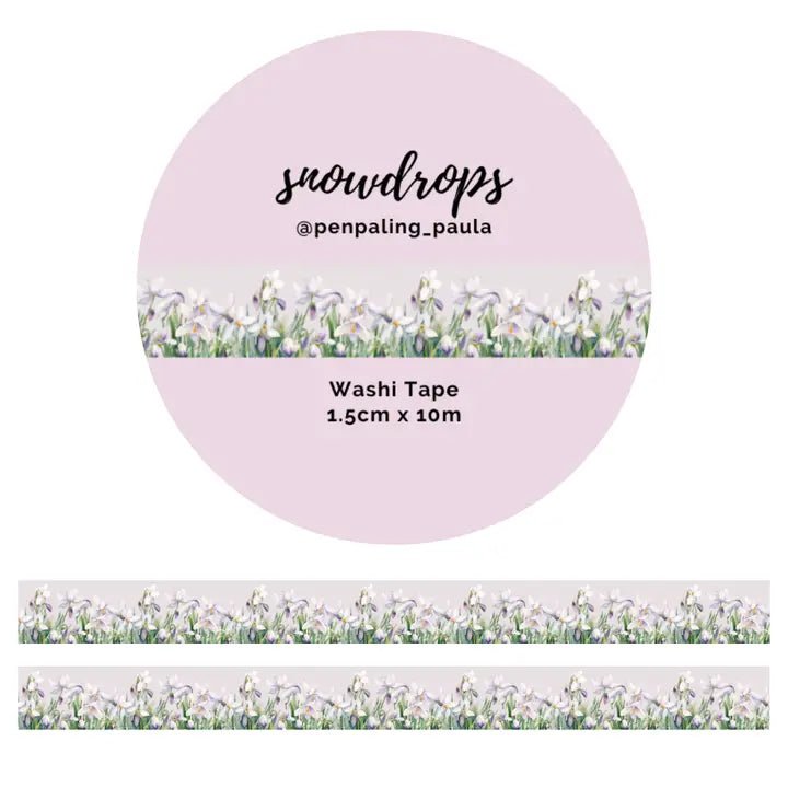Washi tape 15 mm - Penpaling Paula - Snowdrops - 1 - Penpaling Paula - Tidformera