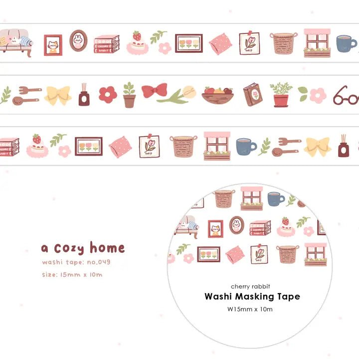 Washi tape 49 Cozy home - 1 - Cherry Rabbit - Tidformera