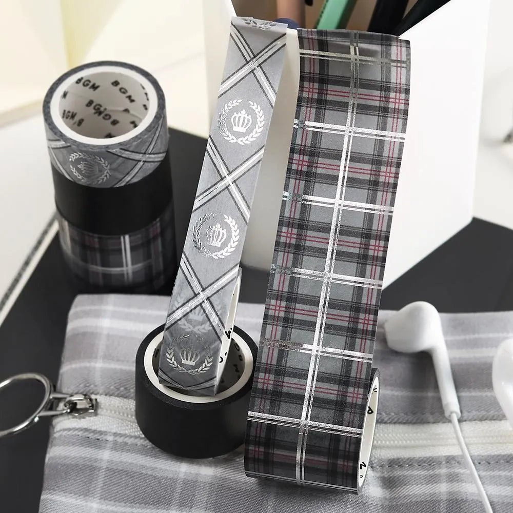 Washi tape Color Check 3 - pack - Gray - 2 - BGM - Tidformera