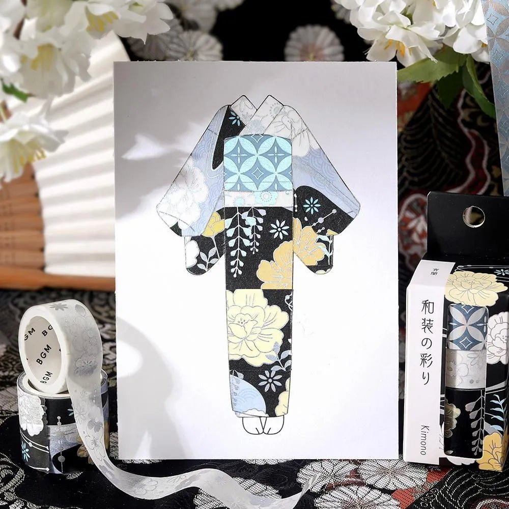 Washi tape Color of japanese clothing 3 - pack - Evening darkness - 3 - BGM - Tidformera