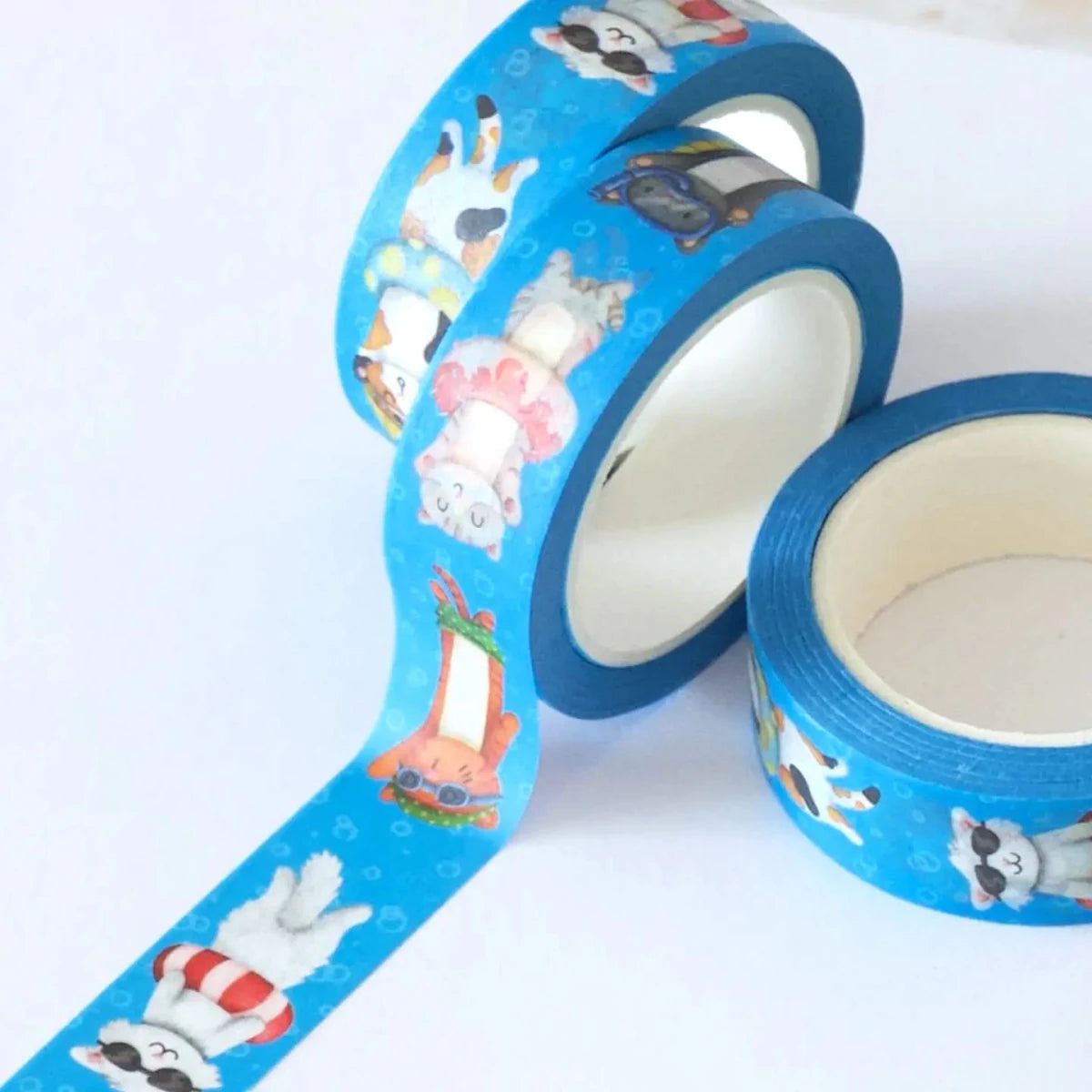 Washi tape Hop & Flop - Swimming Cats - 1 - Hop & Flop - Tidformera