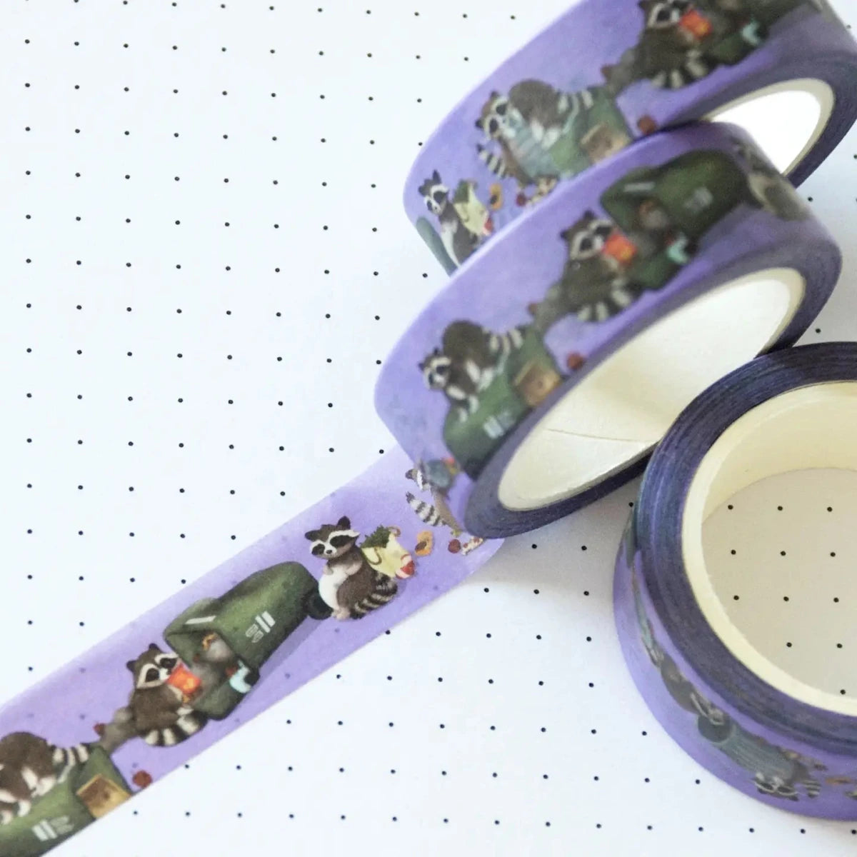 Washi tape Hop & Flop - Trashy Raccoon - 1 - Hop & Flop - Tidformera
