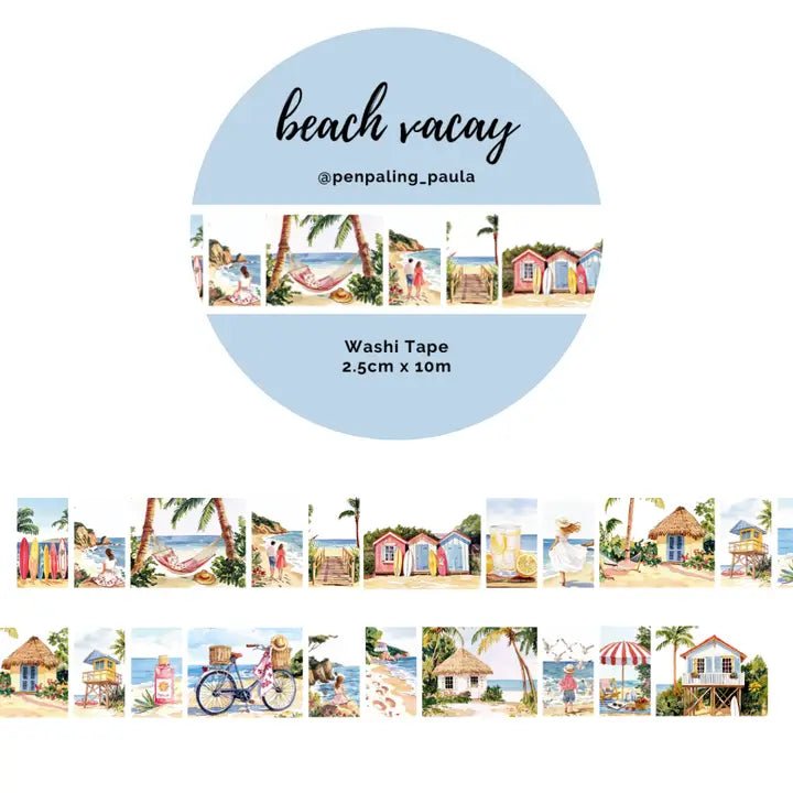 Washi tape - Penpaling Paula 25 mm - Beach Vacay - 1 - Penpaling Paula - Tidformera