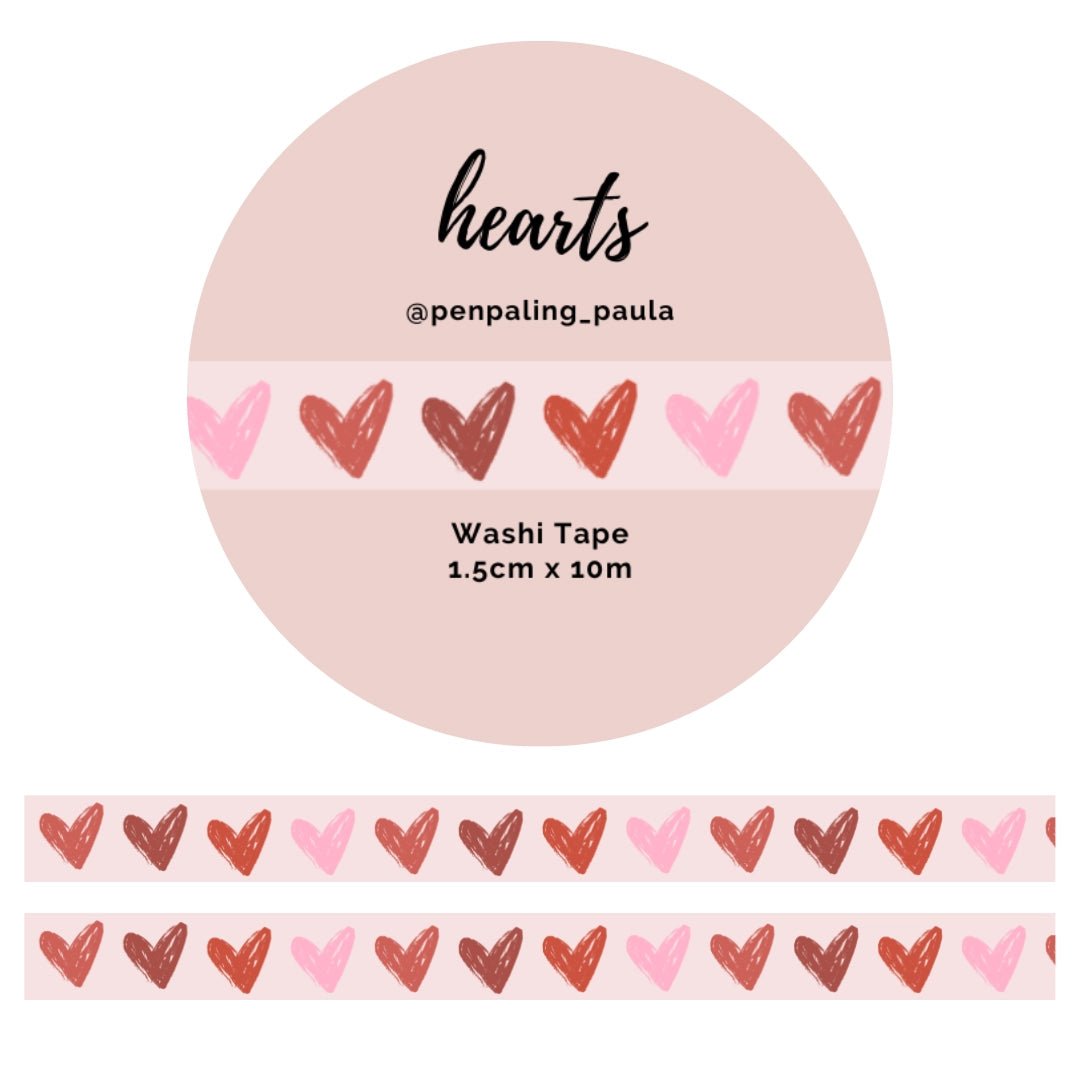 Washi tape - Penpaling Paula - Hearts 15 mm - 1 - Penpaling Paula - Tidformera