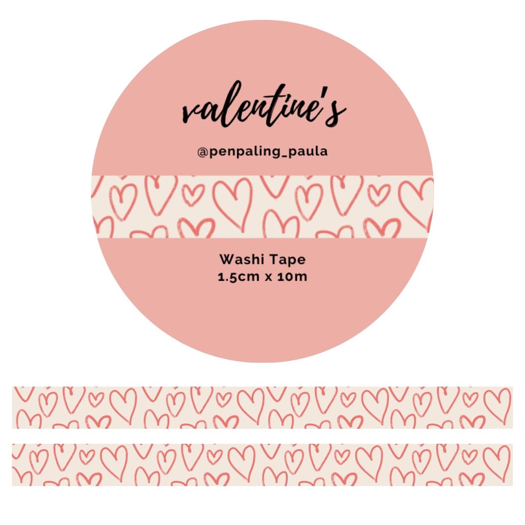 Washi tape - Penpaling Paula - Valentine's 15 mm - 1 - Penpaling Paula - Tidformera