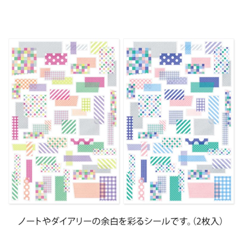 Yuru Log Sticker 2 ark - Collage Tape - 2 - Midori - Tidformera
