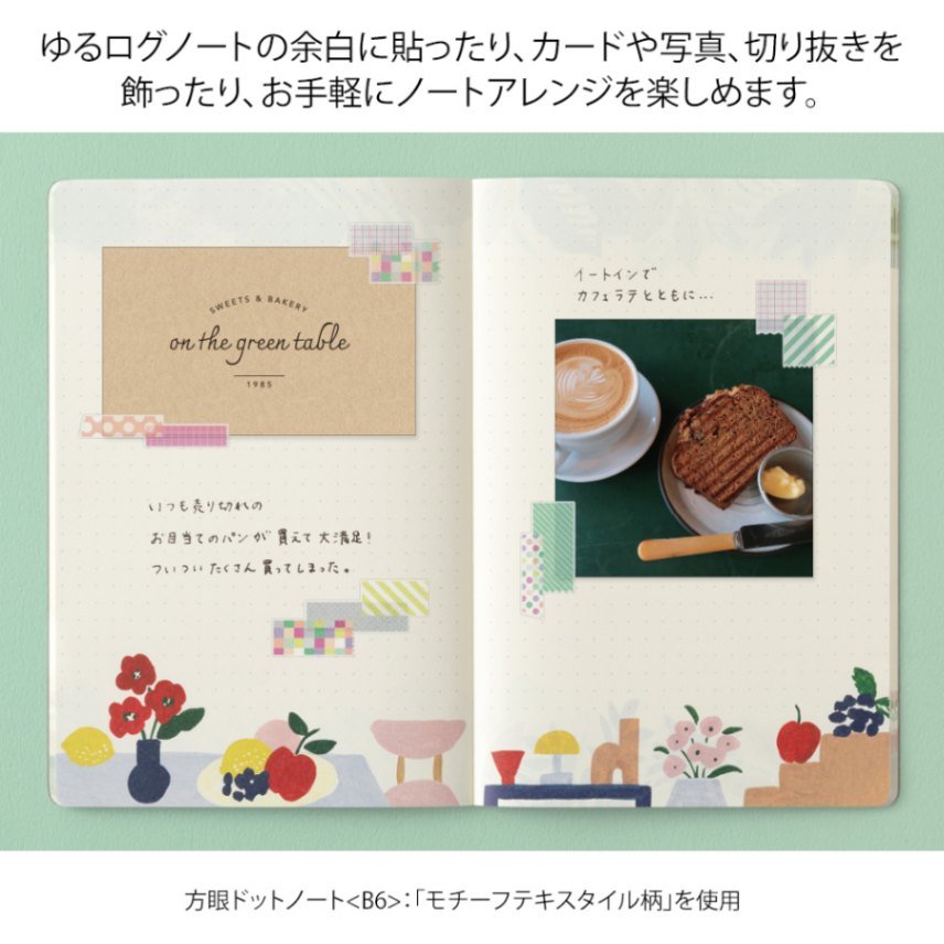 Yuru Log Sticker 2 ark - Collage Tape - 4 - Midori - Tidformera