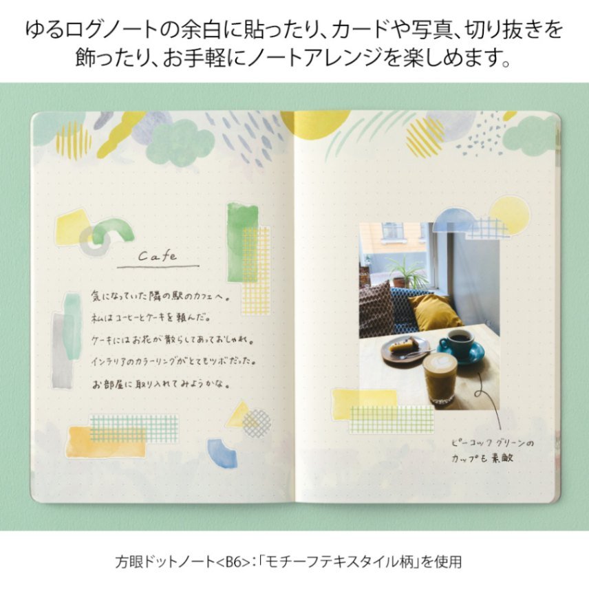 Yuru Log Sticker 2 ark - Collage Watercolour - 4 - Midori - Tidformera