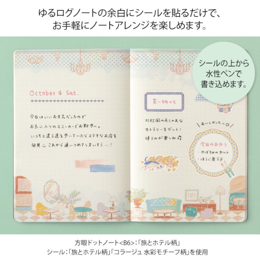 Yuru Log Sticker 2 ark - Travel & Hotel - 4 - Midori - Tidformera