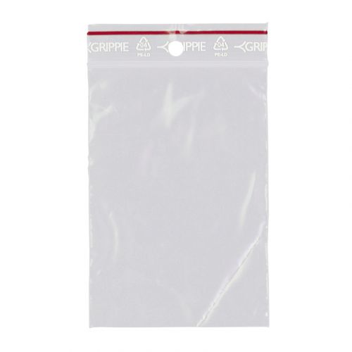 Zip - påse 70 x 100 mm - 100-pack från Grippie. Genomskinlig plastpåse - Tidformera