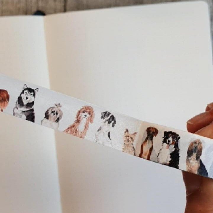 Hundar på washi tape.  Tidformera