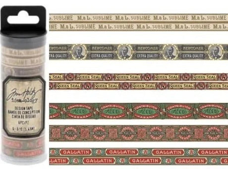 Förpackning med washi tape i serien Design Tape från Tim Holtz. Vintagetema.  - Tidformera