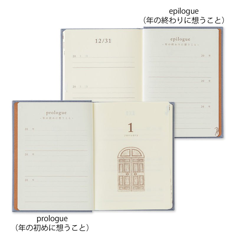 3 year diary Gate - Mini - Blue - Purple - 7 - Midori - Tidformera