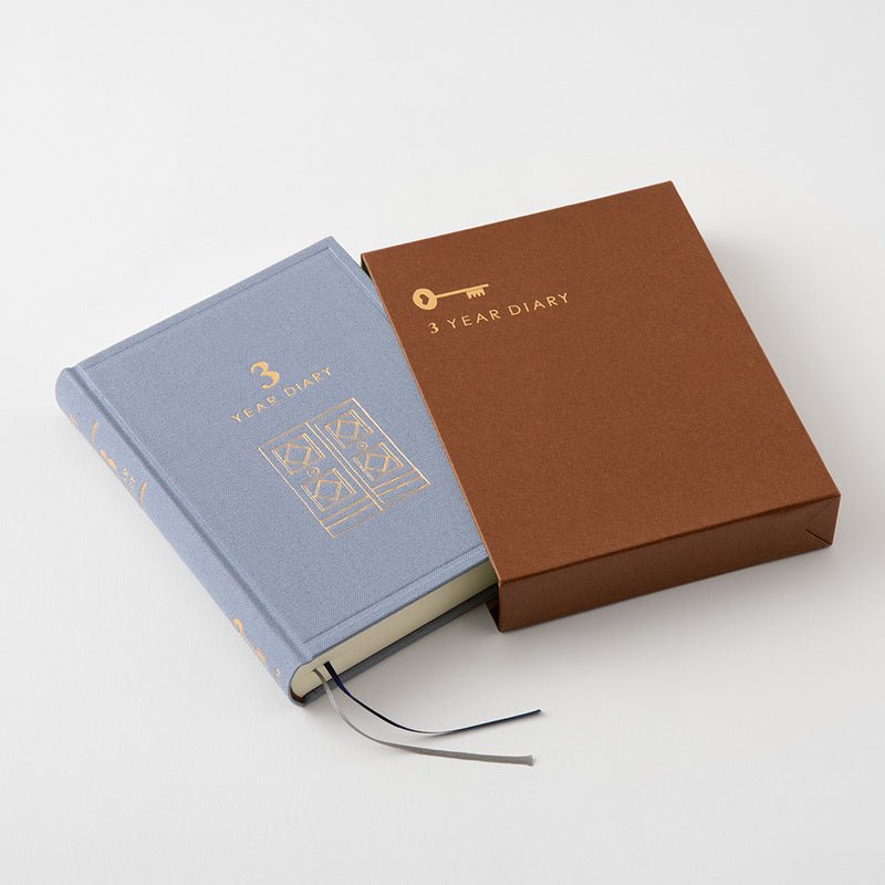 3 year diary Gate - Mini - Blue - Purple - 2 - Midori - Tidformera