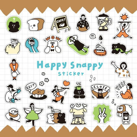 Stickers Happy Snappy - Brown - 2