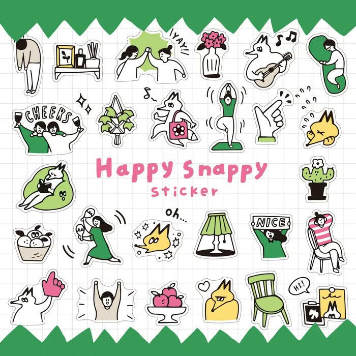 Stickers Happy Snappy - Green - 2