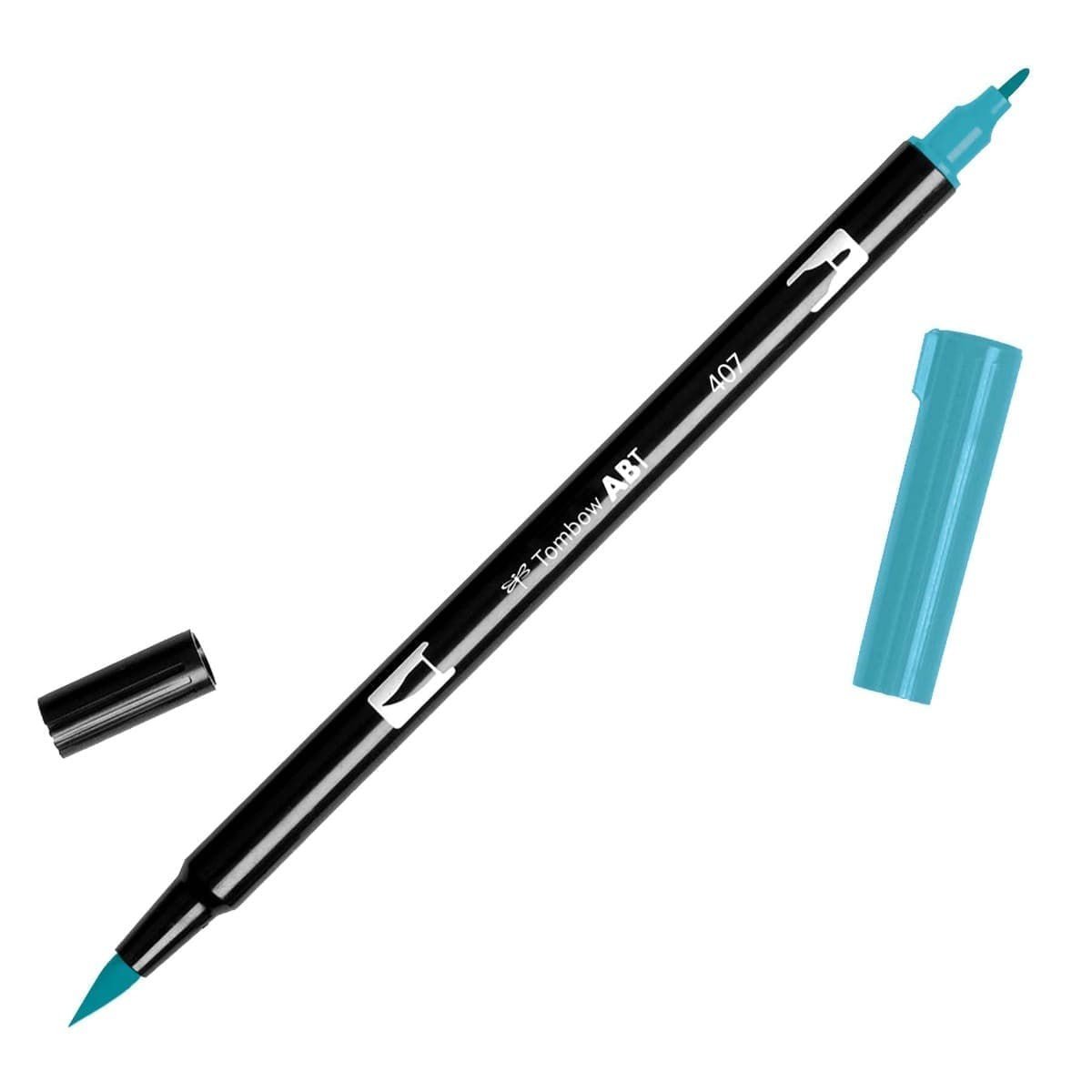 ABT Dual Brush pen - 407 Tiki teal - Grönblå penselpenna - Tombow - Tidformera