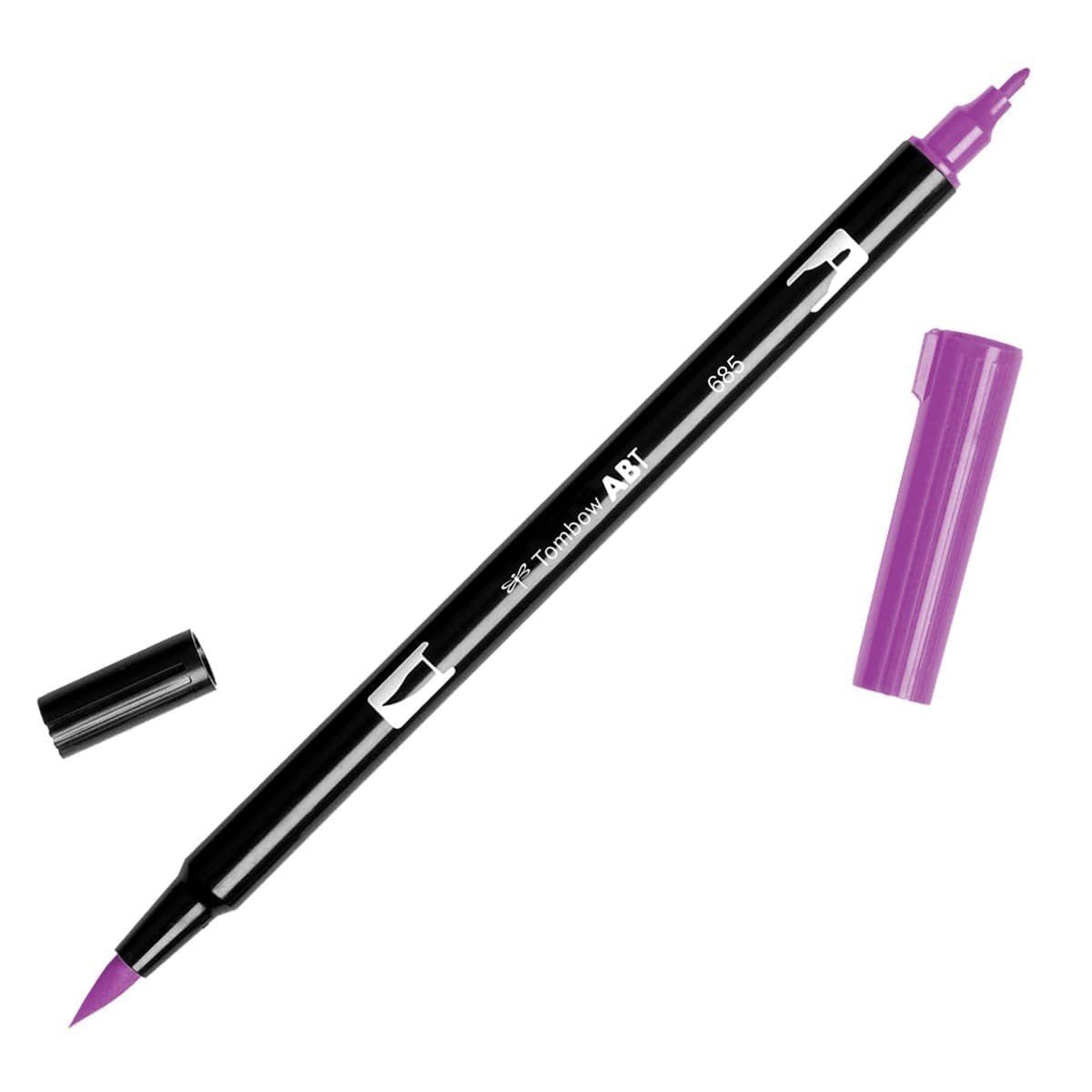ABT Dual Brush pen - 685 Deep magenta - Magentafärgad penselpenna - Tombow - Tidformera
