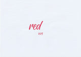 Handskriven text med ordet "red" i röd färg, skriven med ABT Dual Brush Pen i nyansen 90 Red.