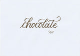 Handskriven text med ordet "chocolate" i chokladbrun färg, skriven med ABT Dual Brush Pen i nyansen 969 Chocolate.
