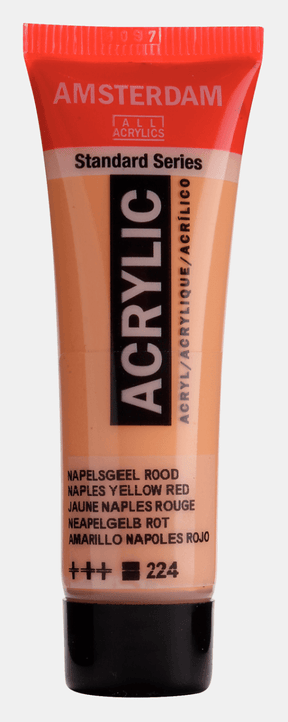 Liten tub med orange Amsterdam Akrylfärg 20 ml 224 Naples Yellow Red från Royal Talens - Tidformera
