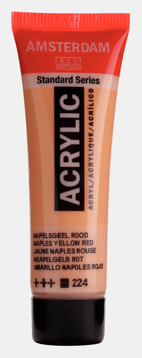 Liten tub med orange Amsterdam Akrylfärg 20 ml 224 Naples Yellow Red från Royal Talens - Tidformera