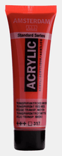 Liten tub med röd Amsterdam Akrylfärg 20 ml 317 - Transparent Red Medium röd Royal Talens - Tidformera