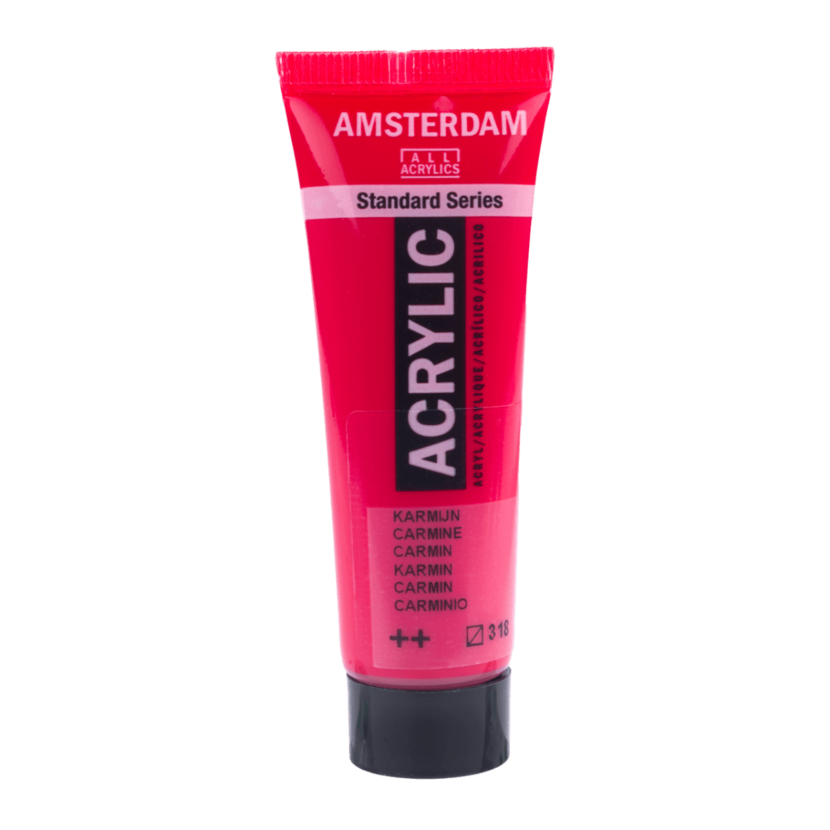 Liten tub med röd Amsterdam Akrylfärg 20 ml 318 Carmine från Royal Talens - Tidformera