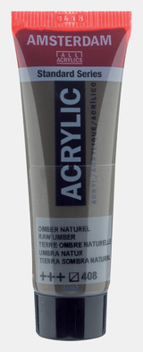 Liten tub med grå Amsterdam Akrylfärg 20 ml 408 - Raw Umber från Royal Talens - Tidformera