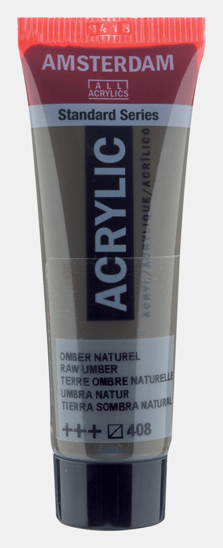 Liten tub med grå Amsterdam Akrylfärg 20 ml 408 - Raw Umber från Royal Talens - Tidformera