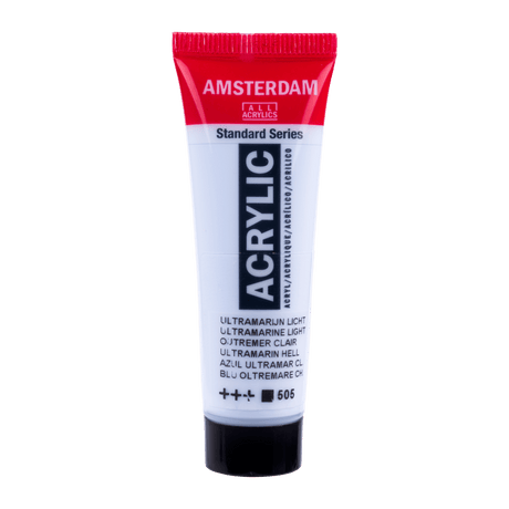 Liten tub med ljusblå Amsterdam Akrylfärg 20 ml 505 Ultramarine Light från Royal Talens - Tidformera