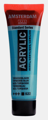Liten tub med turkosblå Amsterdam Akrylfärg 20 ml 522 Turquoise Blue från Royal Talens - Tidformera