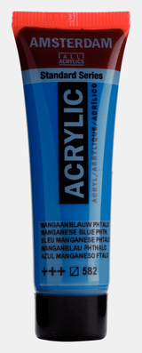 Liten tub med blå Amsterdam Akrylfärg 20 ml 582 - Manganese Blue Phthalo från Royal Talens - Tidformera