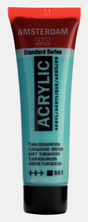 Liten tub med turkos Amsterdam Akrylfärg 20 ml 661 - Turquoise Green från Royal Talens - Tidformera