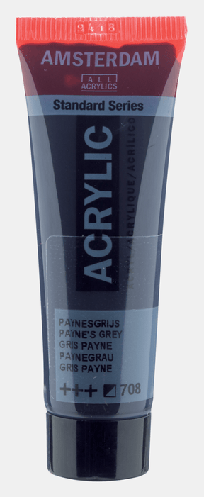 Liten tub med grå Amsterdam Akrylfärg 20 ml 708 Payne's Grey från Royal Talens - Tidformera