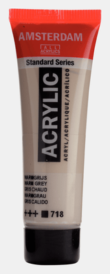 Liten tub med grå Amsterdam Akrylfärg 20 ml 718 - Warm Grey från Royal Talens - Tidformera