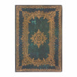 Mörk blå/turkosfärgade anteckningsbok med gulddetaljer. Astra Midi Linjerad Flexis från Paperblanks - Tidformera