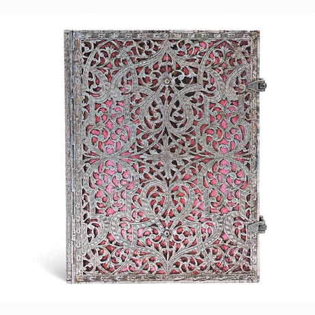 Anteckningsbok Blush pink Ultra Linjerad - Rosa och silverfärgad anteckningsbok med spännen till stängning. Från Paperblanks - Tidformera