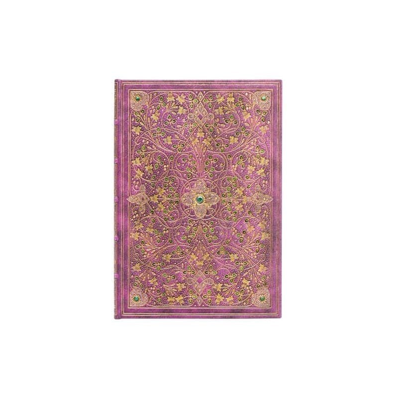 Rosa Anteckningsbok Diamond Jubilee Midi Linjerad Bok har detaljrik mönster på pärmen och kommer från Paperblanks - Tidformera