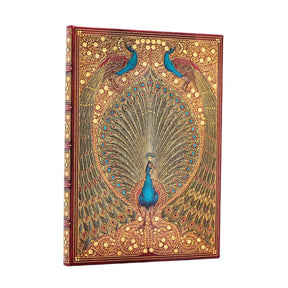 Anteckningsbok Hafiz's Peacocks - Midi Linjerad från Paperblanks med påfåglar på pärmen. - Tidformera